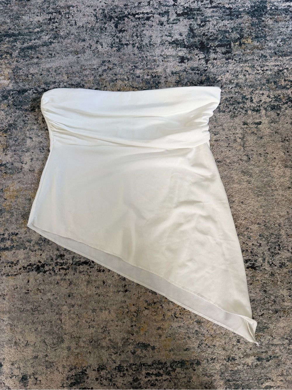 Urban Outfitters White Asymmetrical Strapless Top